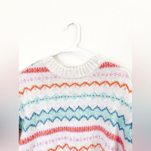 American Eagle Outfitters Rainbow Oversized Fair Isle Crewneck Sweater Size S - Picture 4 of 9